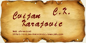 Cvijan Karajović vizit kartica
